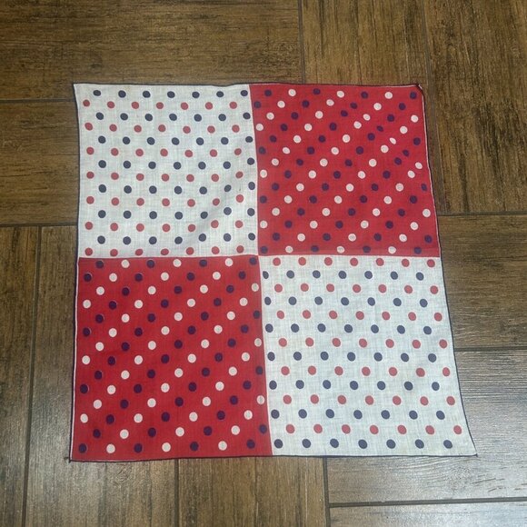 Vintage Patriotic Polka Dot Pocket Square Handkerchief - Picture 6 of 6
